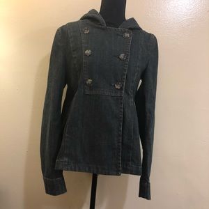 •THEORY• Denim hooded Jacket tailored waist